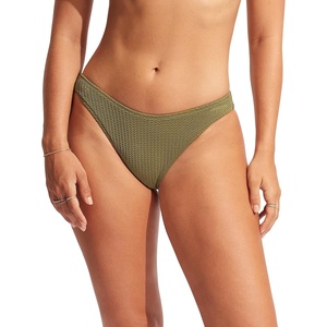 image:imageSeafolly Womens High Cut Pant Bikini Bottom SwimsuitSea Dive Khaki