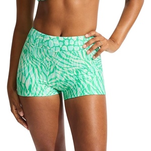 image:imageSeafolly Womens High Rise Boyleg Bikini Bottom SwimsuitAnimal Instinct Aruba Blue