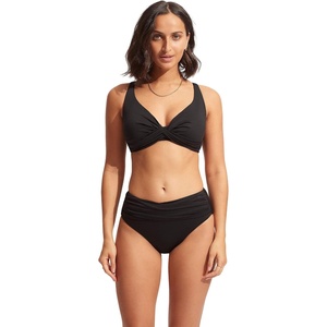 image:imageSeafolly Womens High Waist Wrap Front Bikini Bottom SwimsuitBlack