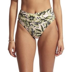 image:imageSeafolly Womens High Waist Wrap Front Bikini Bottom SwimsuitIsland in the Sun Avocado