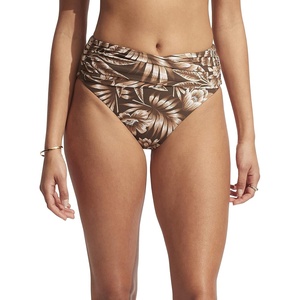image:imageSeafolly Womens High Waist Wrap Front Bikini Bottom SwimsuitIsland in the Sun Tiramisu