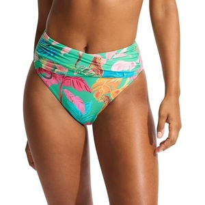 image:imageSeafolly Womens High Waist Wrap Front Bikini Bottom SwimsuitTropica Jade