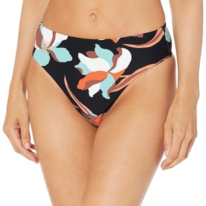 image:imageSeafolly Womens High Rise High Cut Bikini Bottom SwimsuitFlower Market Black
