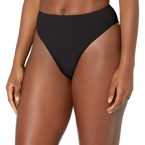 image:imageSeafolly Womens High Rise High Cut Bikini Bottom SwimsuitSea Dive Black