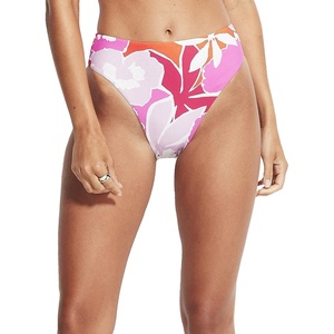 image:imageSeafolly Womens High Rise High Cut Bikini Bottom SwimsuitSun Dancer Spicy Orange