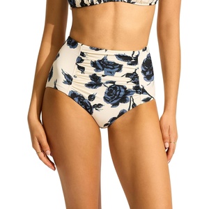 image:imageSeafolly Womens High Waisted Full Coverage Bikini Bottom SwimsuitRococo Black