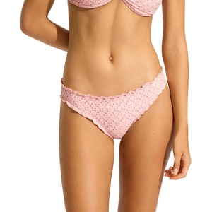 image:imageSeafolly Womens Hipster Full Coverage Bikini Bottom SwimsuitDaydreamer Dusty Pink