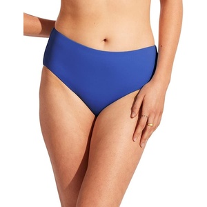 image:imageSeafolly Womens Hipster Full Coverage Mid Rise Wide Side Bikini Bottom SwimsuitEco Collective Azure