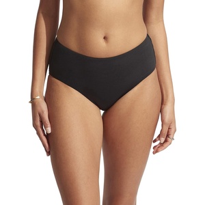 image:imageSeafolly Womens Hipster Full Coverage Mid Rise Wide Side Bikini Bottom SwimsuitEco Collective Black