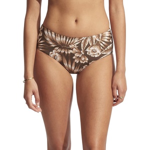 image:imageSeafolly Womens Hipster Full Coverage Mid Rise Wide Side Bikini Bottom SwimsuitIsland in the Sun Tiramisu