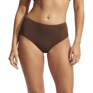 image:imageSeafolly Womens Hipster Full Coverage Mid Rise Wide Side Bikini Bottom SwimsuitSea Dive Tiramisu